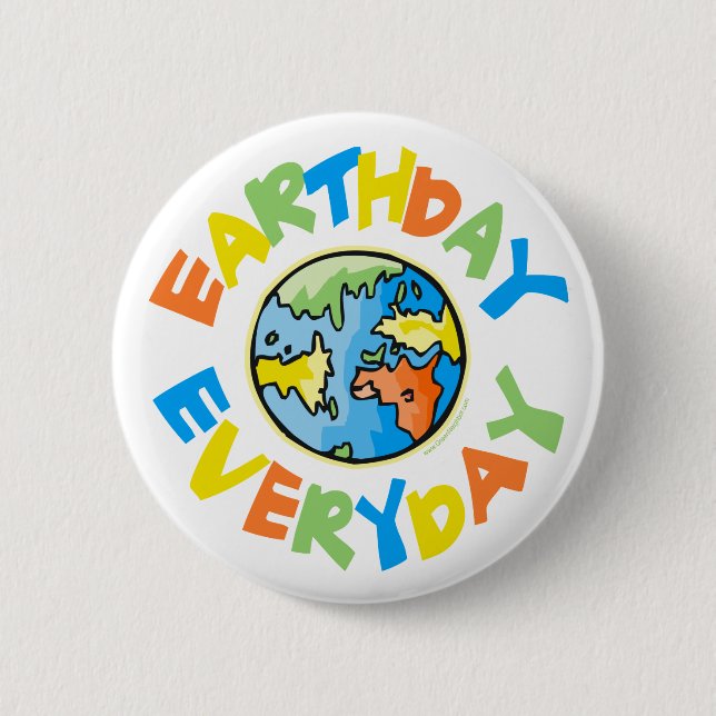 Badge Rond 5 Cm Jour de l'terre tous les jours (Devant)