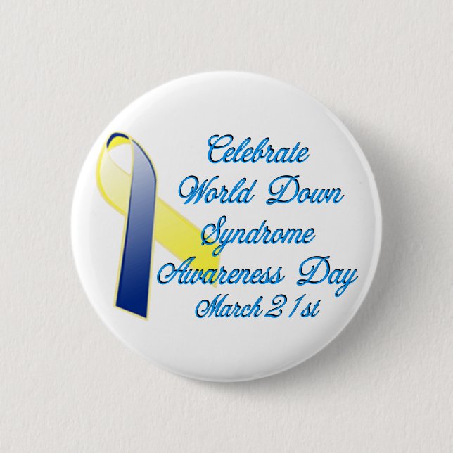 Badge Rond 5 Cm Jour de syndrome de Down (Devant)