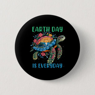 Badge Rond 5 Cm Jour des terres 2025 Restaurer Earth Sea Turtle Ar