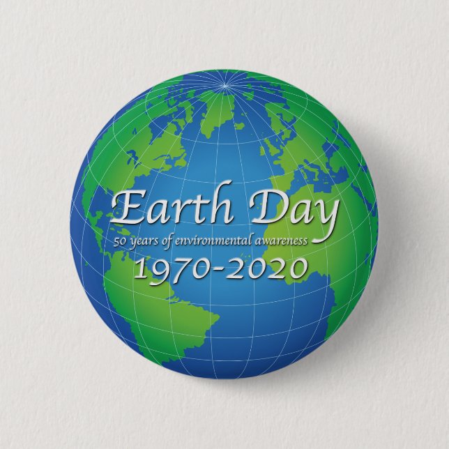 Badge Rond 5 Cm Jour des terres 50 Anniversaire 2020 (Devant)