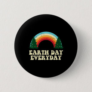 Badge Rond 5 Cm Jour des terres Arbres de tous les jours Rainbow R