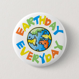 Badge Rond 5 Cm Jour des terres aux couleurs vives