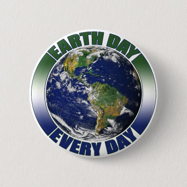 Badge Rond 5 Cm Jour des terres chaque jour Planète Terre Graphiqu (Devant)