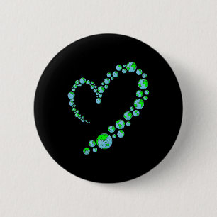 Badge Rond 5 Cm Jour des terres Coeur mignon Sauver la planète De 