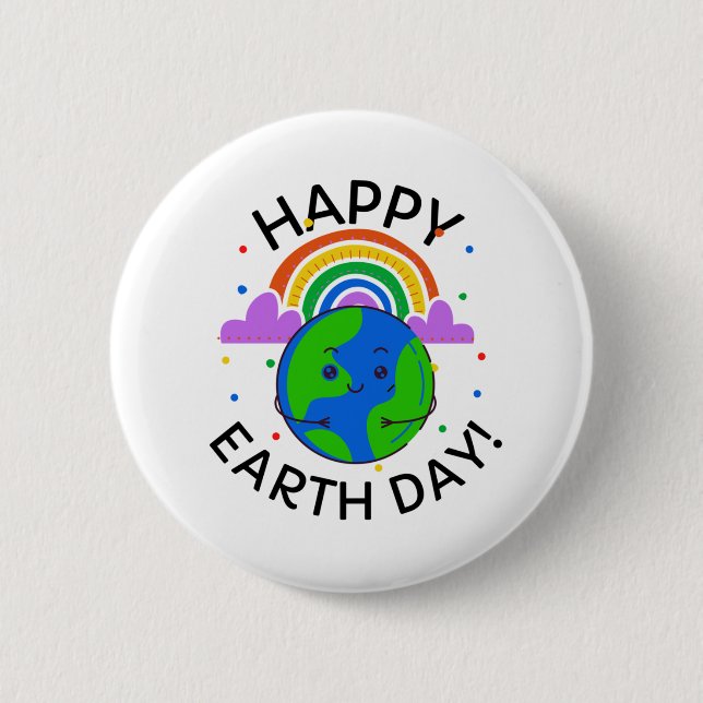 Badge Rond 5 Cm Jour des terres heureux (Devant)