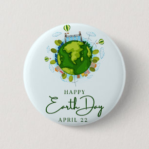 Badge Rond 5 Cm Jour des terres heureux