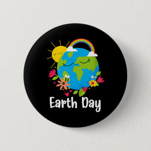 Badge Rond 5 Cm Jour des terres Joyeux Chemise Mignonne Terre Avec
