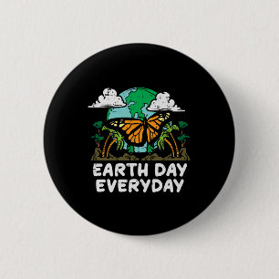 Badge Rond 5 Cm Jour des terres Papillon quotidien Mignonne Enviro