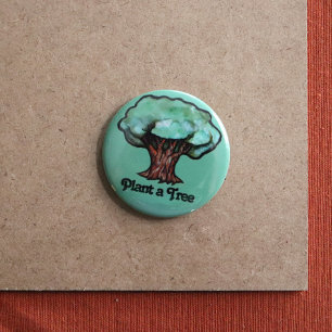 Badge Rond 5 Cm Jour des terres Plante a Arbre Nature