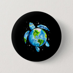 Badge Rond 5 Cm Jour des terres Restaurer Terre Tortue De Mer Art