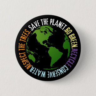 Badge Rond 5 Cm Jour des terres Sauvez la planète Devenez écolo