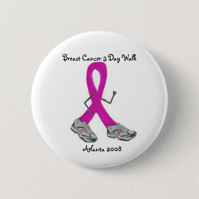 Badge Rond 5 Cm Jour du cancer du sein 3 - Atlanta (Devant)