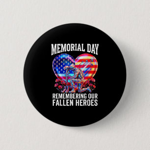 Badge Rond 5 Cm Jour du souvenir drapeau des États-Unis héros tomb