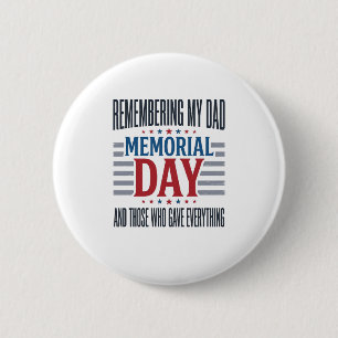 Badge Rond 5 Cm Jour du Souvenir Papa Hommage Patriotique