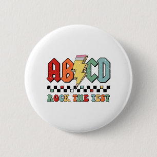 Badge Rond 5 Cm Jour Enseignant Motivation Étudiant Retro Rock The