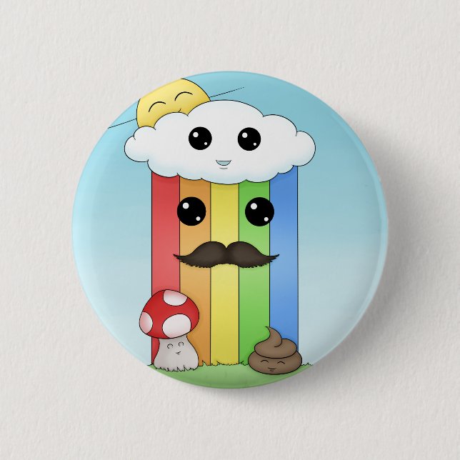 Badge Rond 5 Cm Jour ensoleillé de Kawaii (Devant)