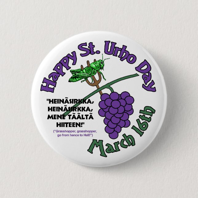 Badge Rond 5 Cm Jour heureux de St Urho (Devant)