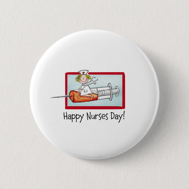 Badge Rond 5 Cm Jour heureux d'infirmières (Devant)
