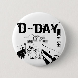 Badge Rond 5 Cm JOUR J 6 juin 1944