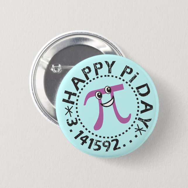 Badge Rond 5 Cm Jour Pi Joyeux © Bouton (Devant & derrière)