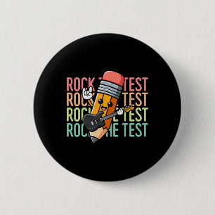 Badge Rond 5 Cm Journee de test de roche Professeur Journee de tes