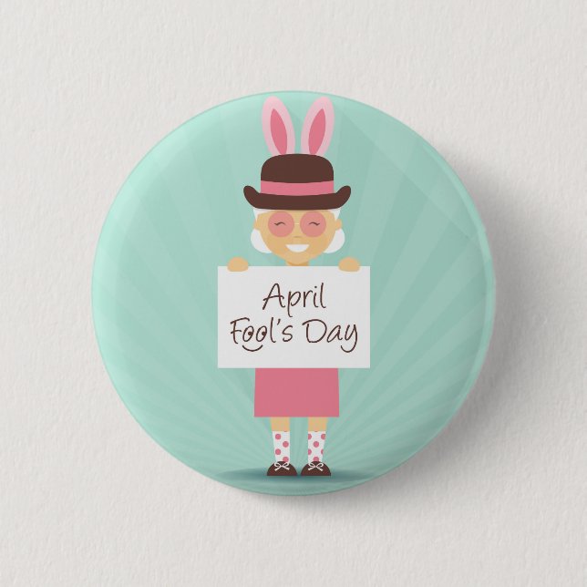 Badge Rond 5 Cm journée des fous d'avril (Devant)