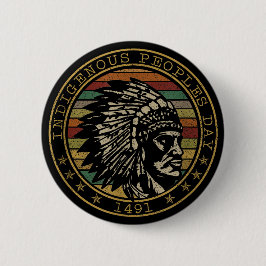 Badge Rond 5 Cm Journée des peuples autochtones 1941 Amérindiens