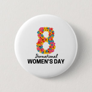 BADGE ROND 5 CM JOURNÉE INTERNATIONALE DE LA FEMME