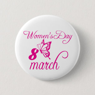 Badge Rond 5 Cm Journée internationale de la femme, 8 mars