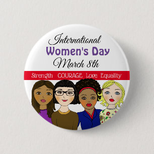 Badge Rond 5 Cm Journée internationale de la femme 8 mars Bouton