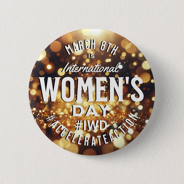 Badge Rond 5 Cm Journée internationale de la femme 8 mars IWD (Devant)
