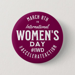 Badge Rond 5 Cm Journée internationale de la femme 8 mars IWD