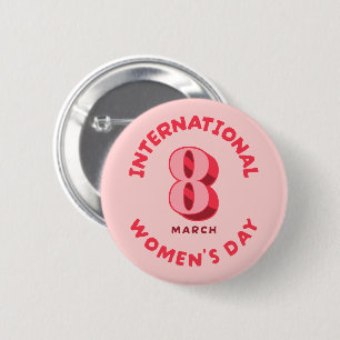 Badge Rond 5 Cm Journée internationale de la femme rose 8 mars