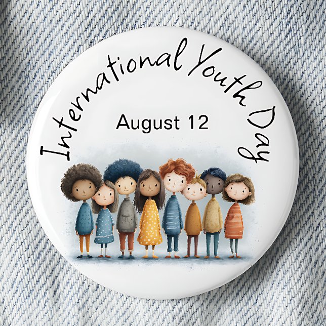 Badge Rond 5 Cm Journée internationale de la jeunesse (Créateur téléchargé)