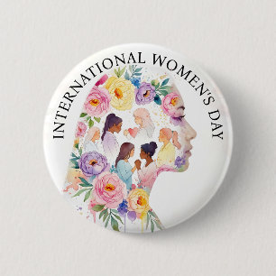 Badge Rond 5 Cm Journée internationale des femmes 8 mars JIF