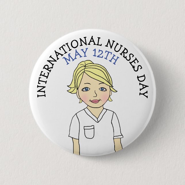 Badge Rond 5 Cm Journée internationale des infirmières et infirmie (Devant)