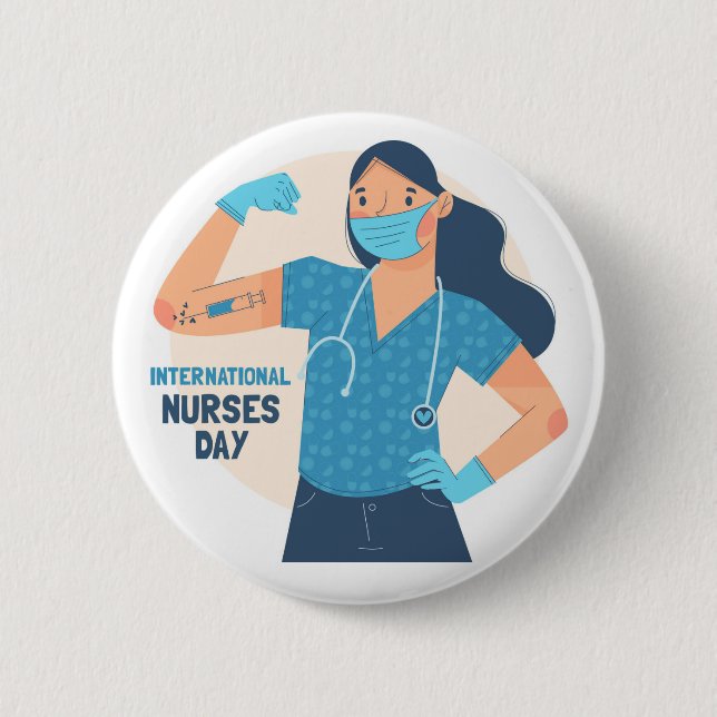 Badge Rond 5 Cm Journée internationale des infirmières | Les infir (Devant)