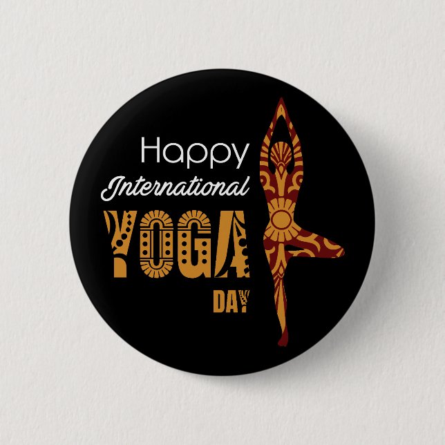 Badge Rond 5 Cm Journée internationale du yoga (Devant)