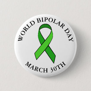Badge Rond 5 Cm Journée mondiale bipolaire 30e mars Bouton