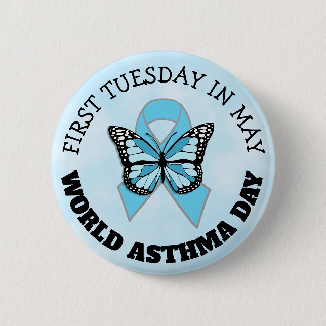 Badge Rond 5 Cm Journée mondiale de l'asthme (Devant)