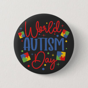 Badge Rond 5 Cm Journée mondiale de sensibilisation à l'autisme Pi