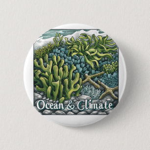 Badge Rond 5 Cm Journée mondiale des océans - Coral Reef and Clima