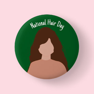 Badge Rond 5 Cm Journée nationale des cheveux - Badge/ Bouton Chev
