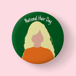 Badge Rond 5 Cm Journée nationale des cheveux - Blonde Badge/ Bout