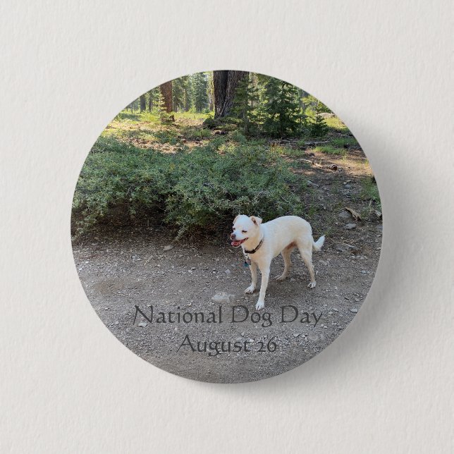 Badge Rond 5 Cm Journée nationale des chiens 26 août (Devant)