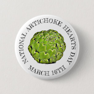 Badge Rond 5 Cm Journée nationale des coeurs d'artichauts 16 mars 
