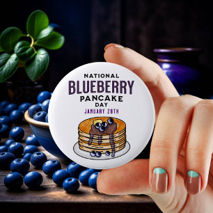 Badge Rond 5 Cm Journée nationale des crêpes aux bleuets 28 janvie