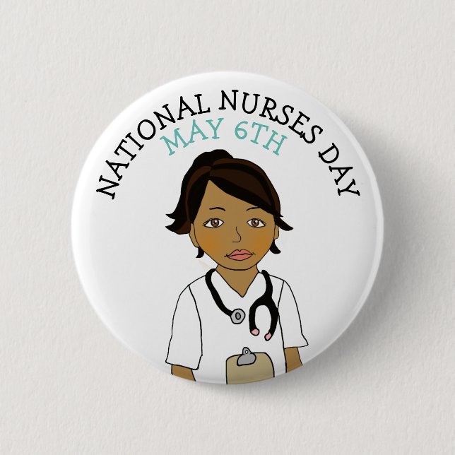 Badge Rond 5 Cm Journée nationale des infirmières 6 mai (Devant)