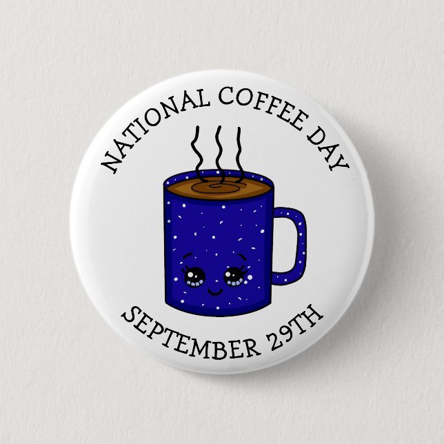 Badge Rond 5 Cm Journée nationale du café 29 septembre | Vacances  (Devant)