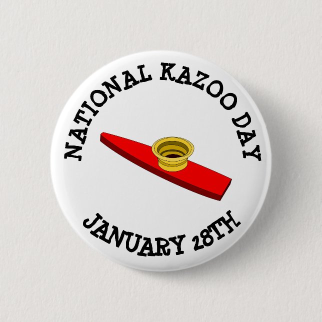 Badge Rond 5 Cm Journée nationale Kazoo 28 janvier Bouton (Devant)